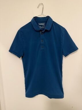 Express Men’s Deep Blue Short-Sleeve Polo